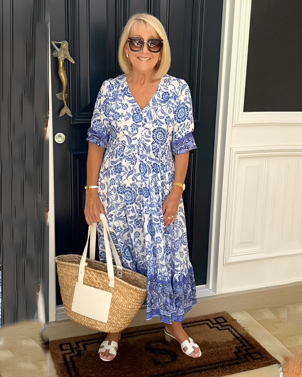 Emma | Vestido Floral con Elegante Escote en V