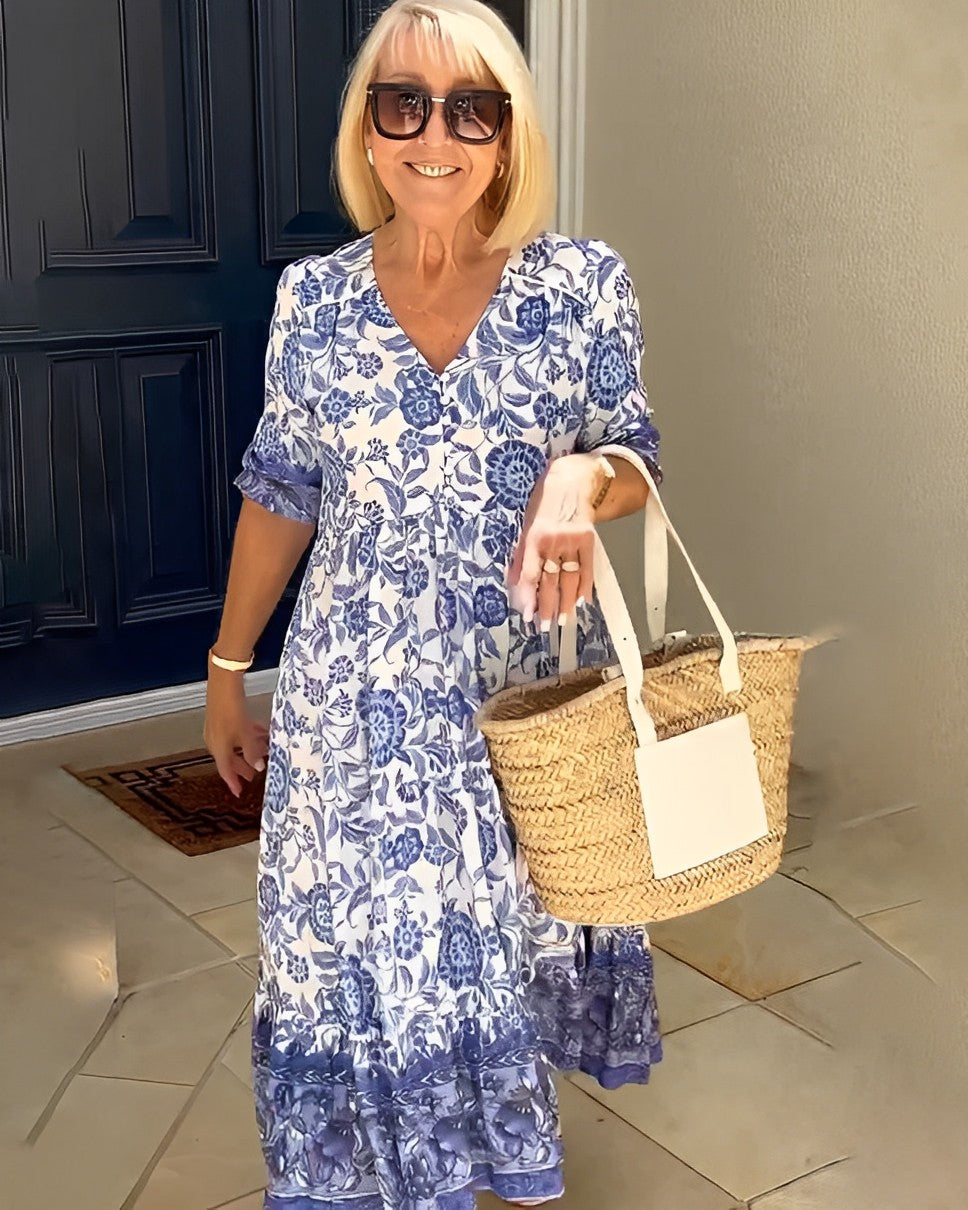 Emma | Vestido Floral con Elegante Escote en V