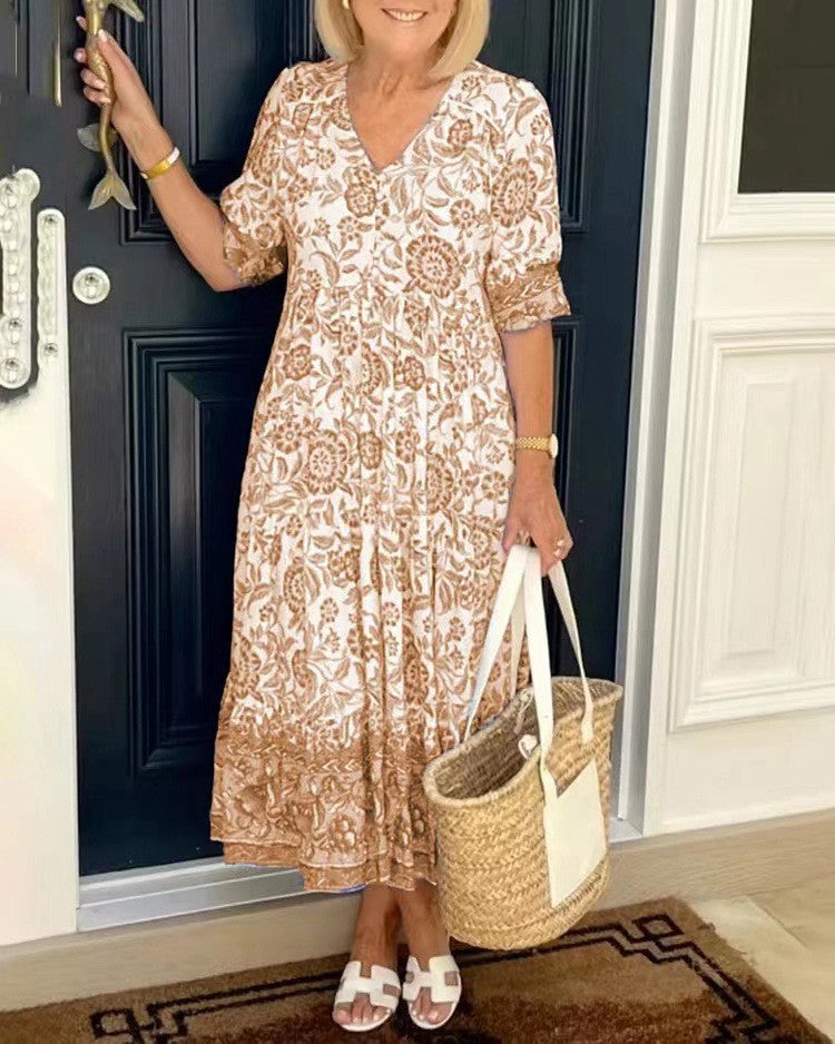 Emma | Vestido Floral con Elegante Escote en V