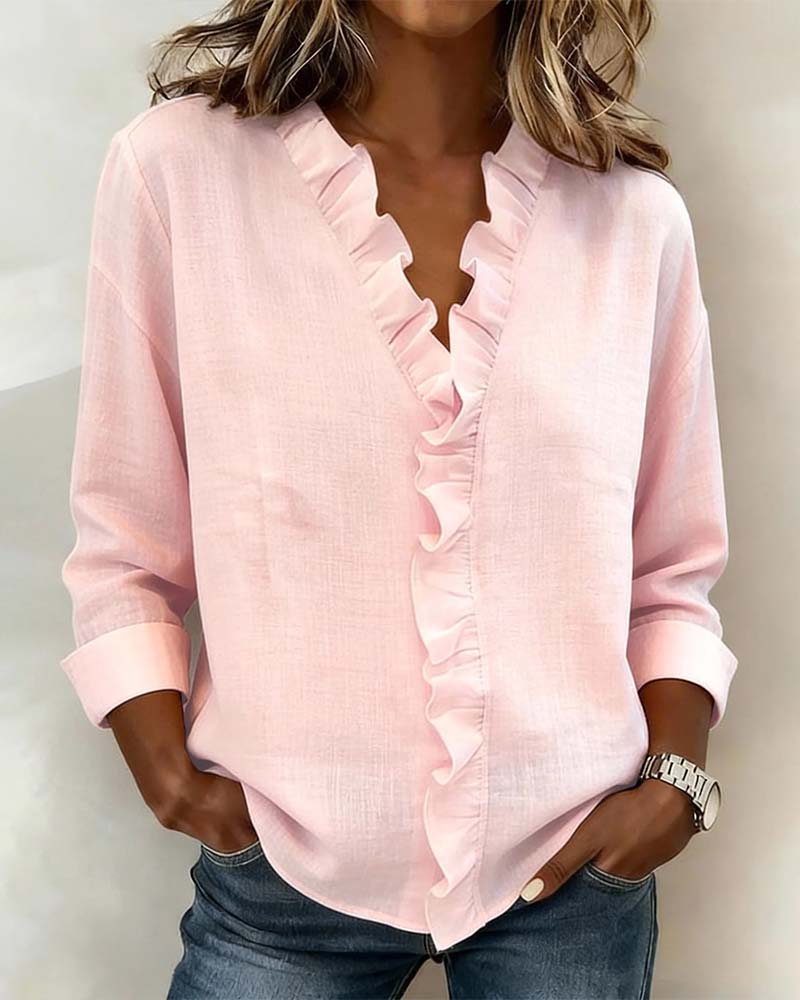 Matilde - Blusa Fruncida con Escote en V