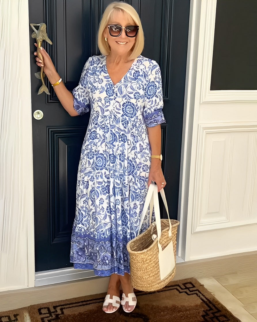 Emma | Vestido Floral con Elegante Escote en V