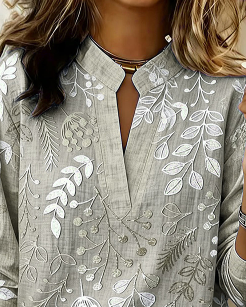 Evelina - Blusa Floral con Cuello Alto