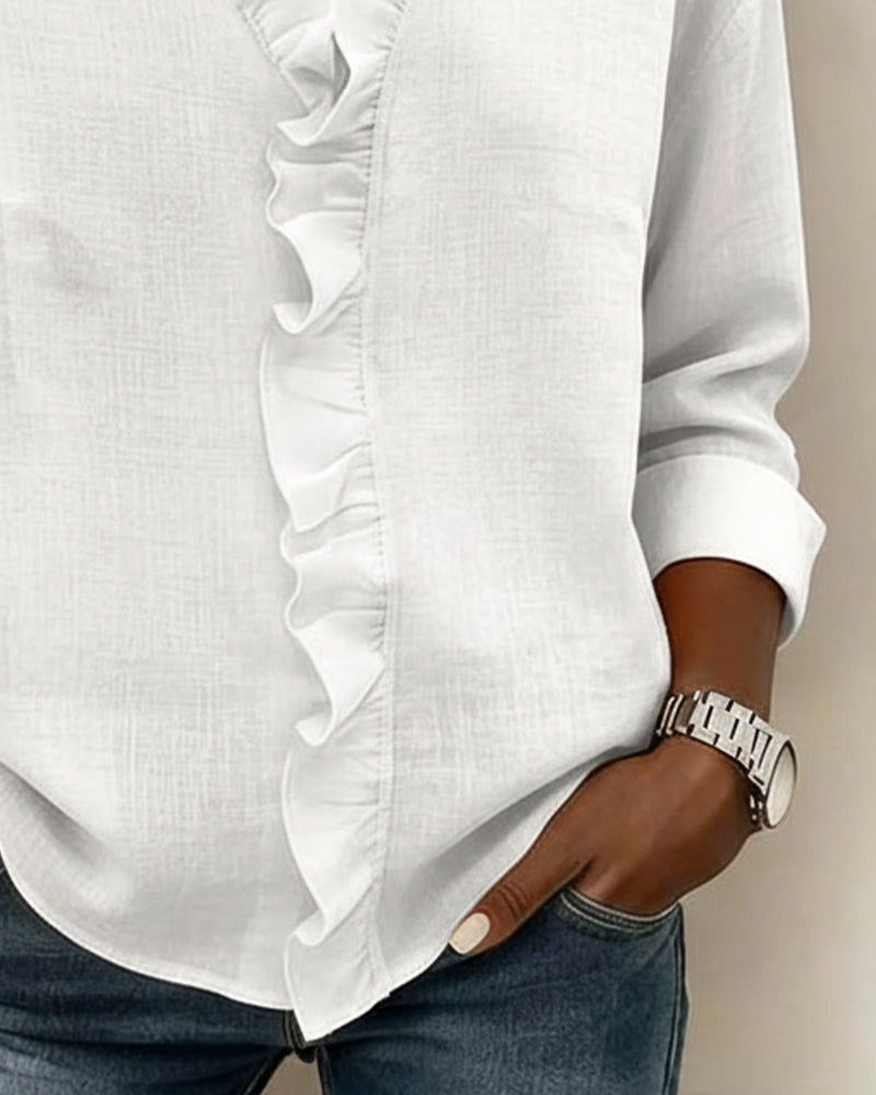 Matilde - Blusa Fruncida con Escote en V