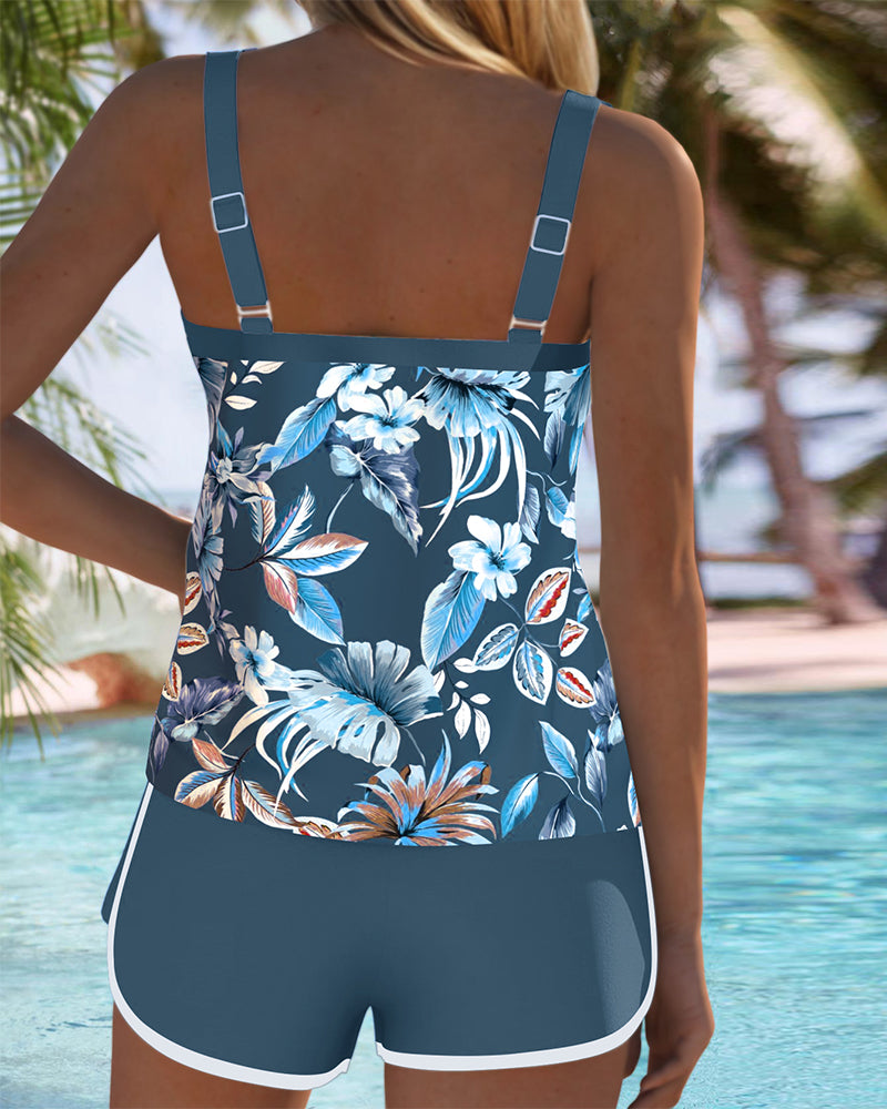 Imke™ | Tankini Estampado Sin Mangas con Escote en U