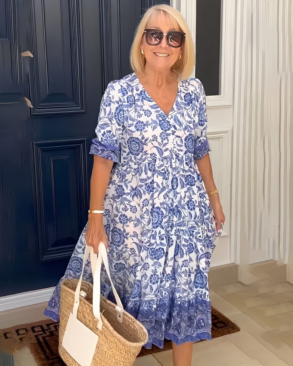 Emma | Vestido Floral con Elegante Escote en V