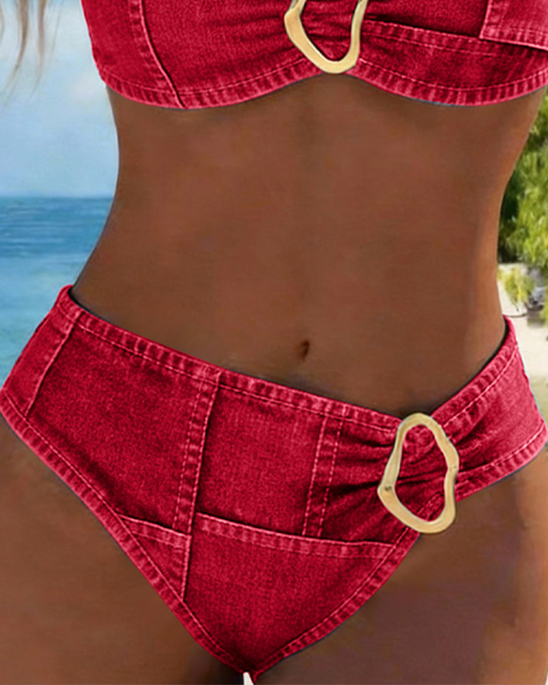 Patricia™ | Bikini Dos Piezas con Tirantes y Hebilla Metálica