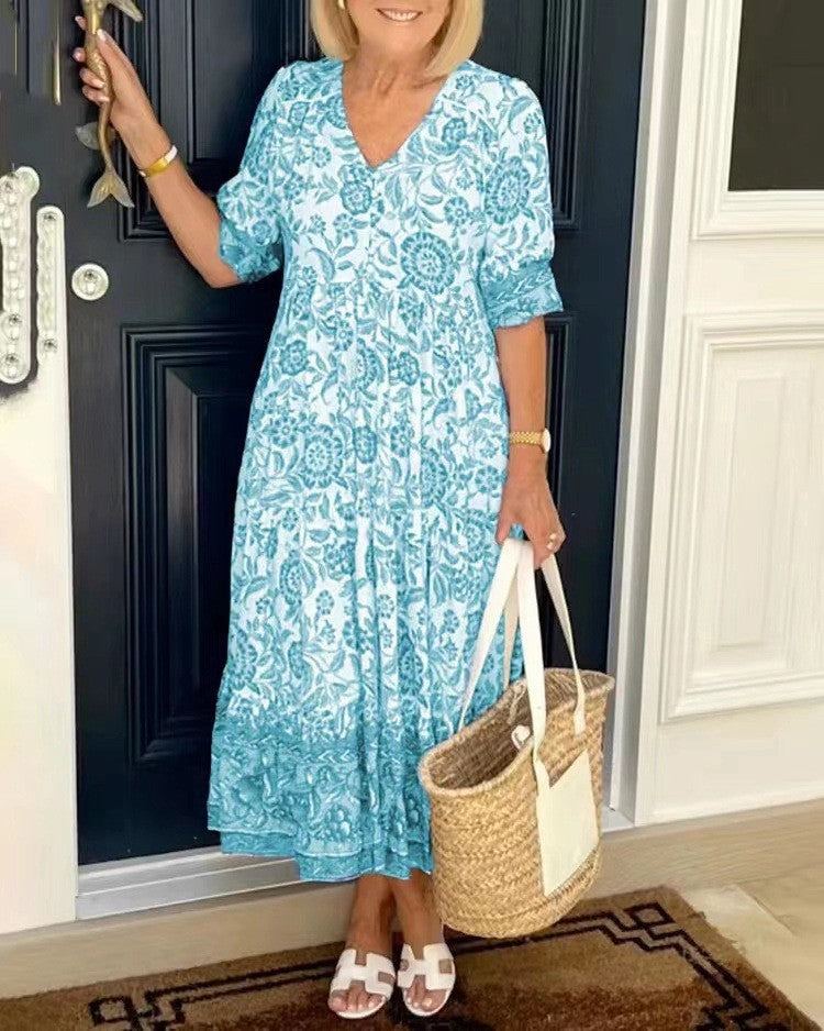 Emma | Vestido Floral con Elegante Escote en V
