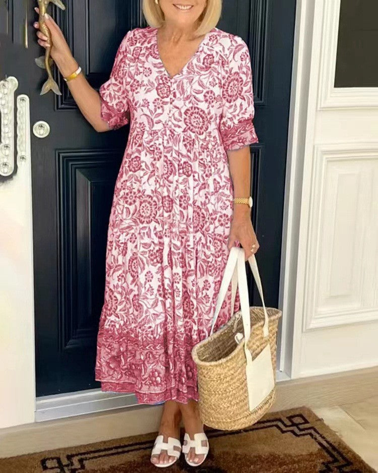 Emma | Vestido Floral con Elegante Escote en V