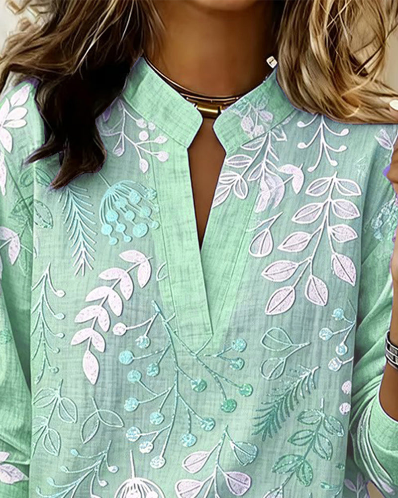 Evelina - Blusa Floral con Cuello Alto
