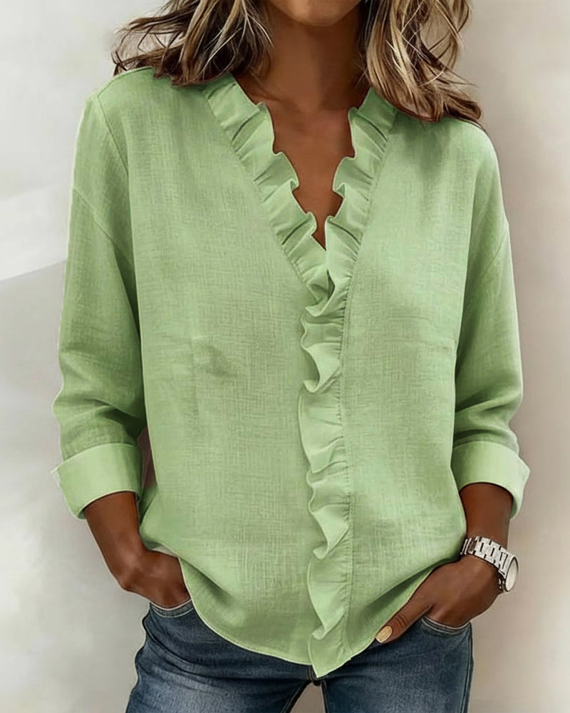Matilde - Blusa Fruncida con Escote en V