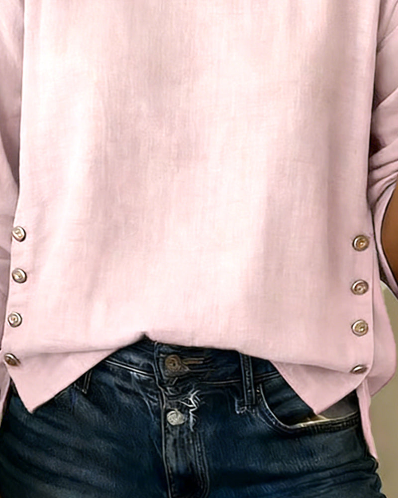 Cara - Top Casual con Botón Decorativo