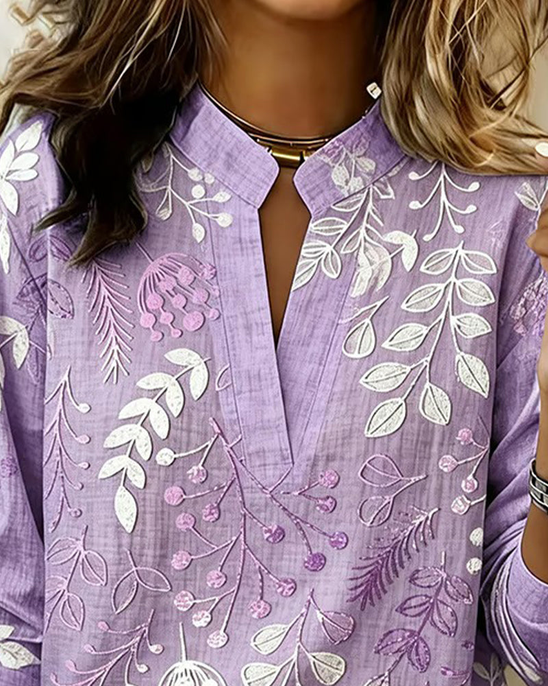 Evelina - Blusa Floral con Cuello Alto