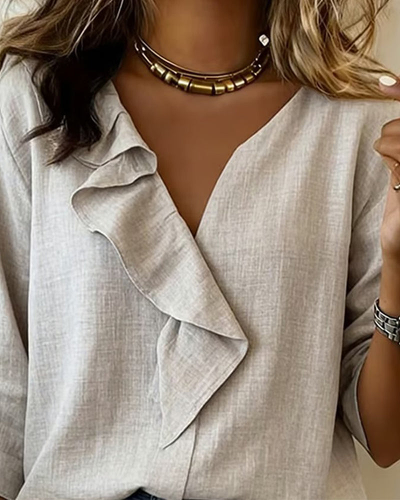 Carla - Blusa con Volantes y Mangas Largas