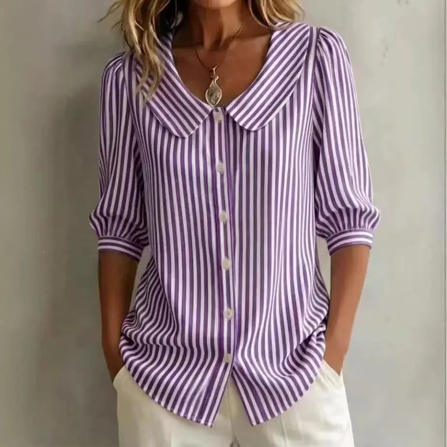 Beatrice - Blusa Casual a Rayas