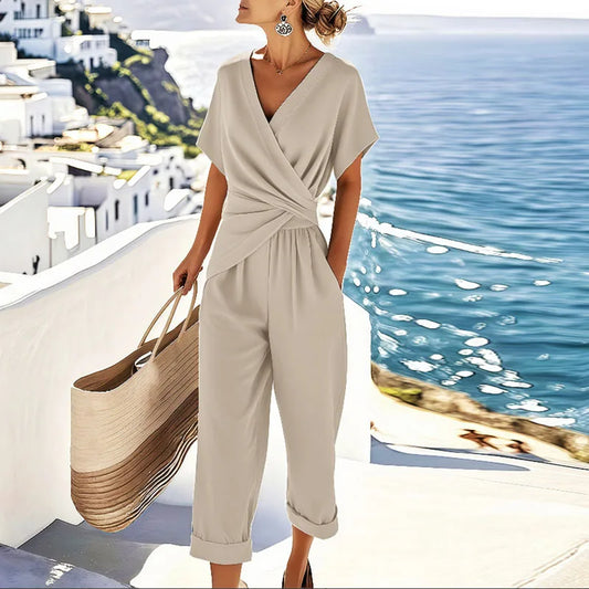 Colleen - Set Elegante de Dos Piezas | Top Cruzado y Pantalones Cortos