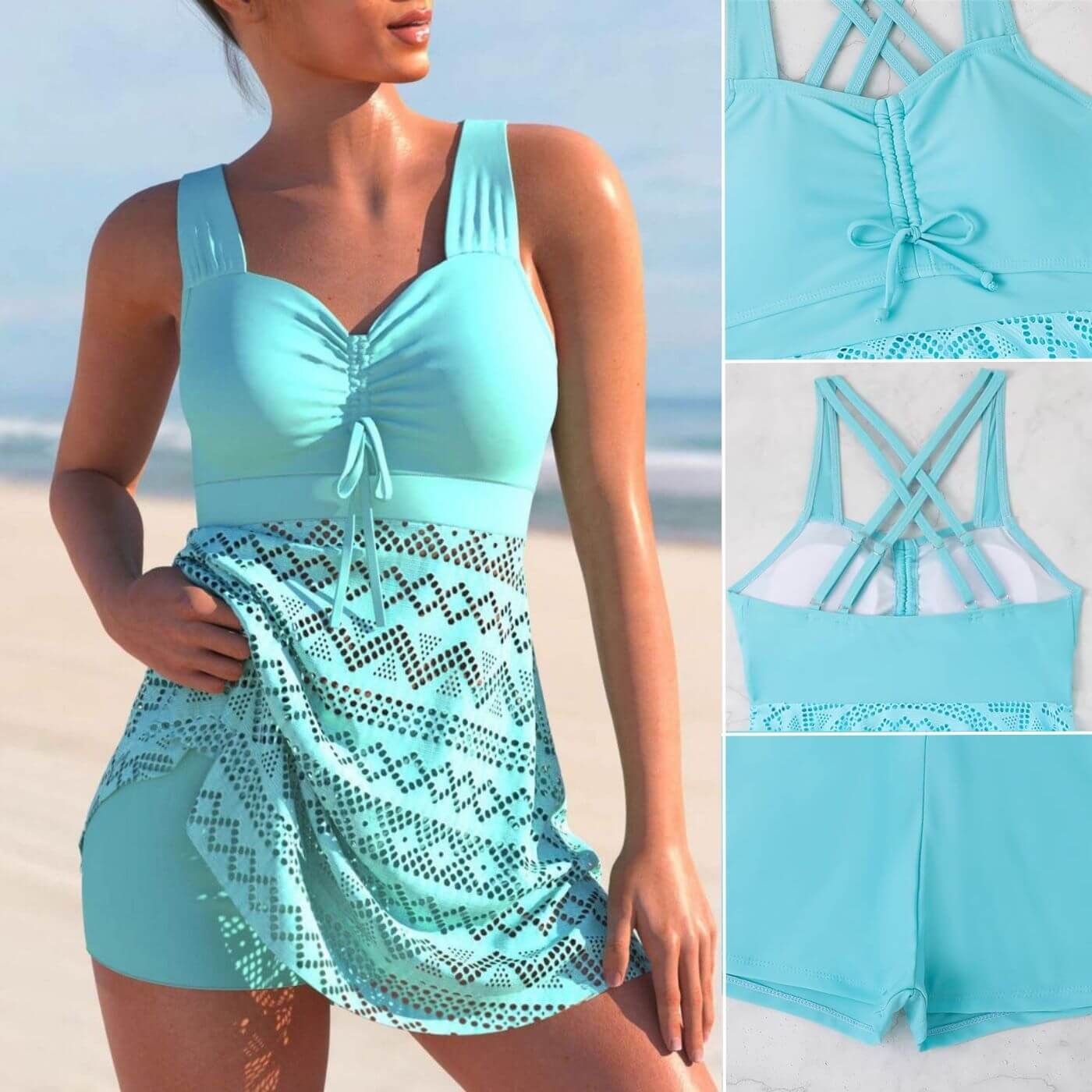 Grace™ | Vestido Bañador Tankini Fruncido