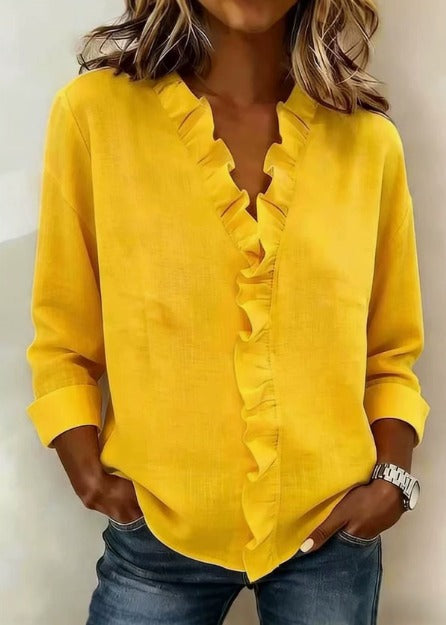 Matilde - Blusa Fruncida con Escote en V
