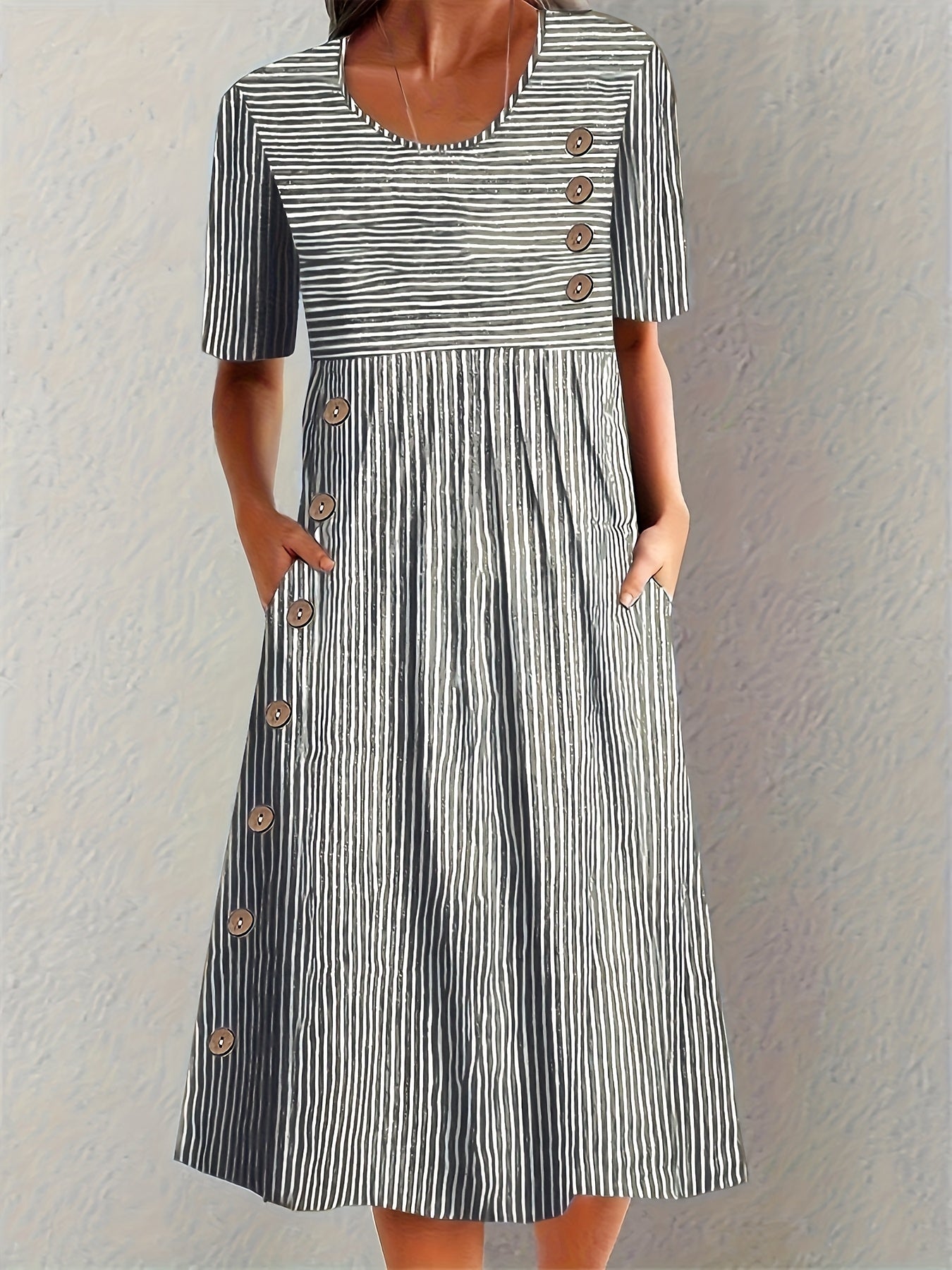 Bianca | Vestido Midi de Verano a Rayas