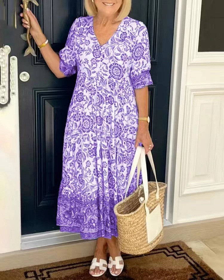 Emma | Vestido Floral con Elegante Escote en V