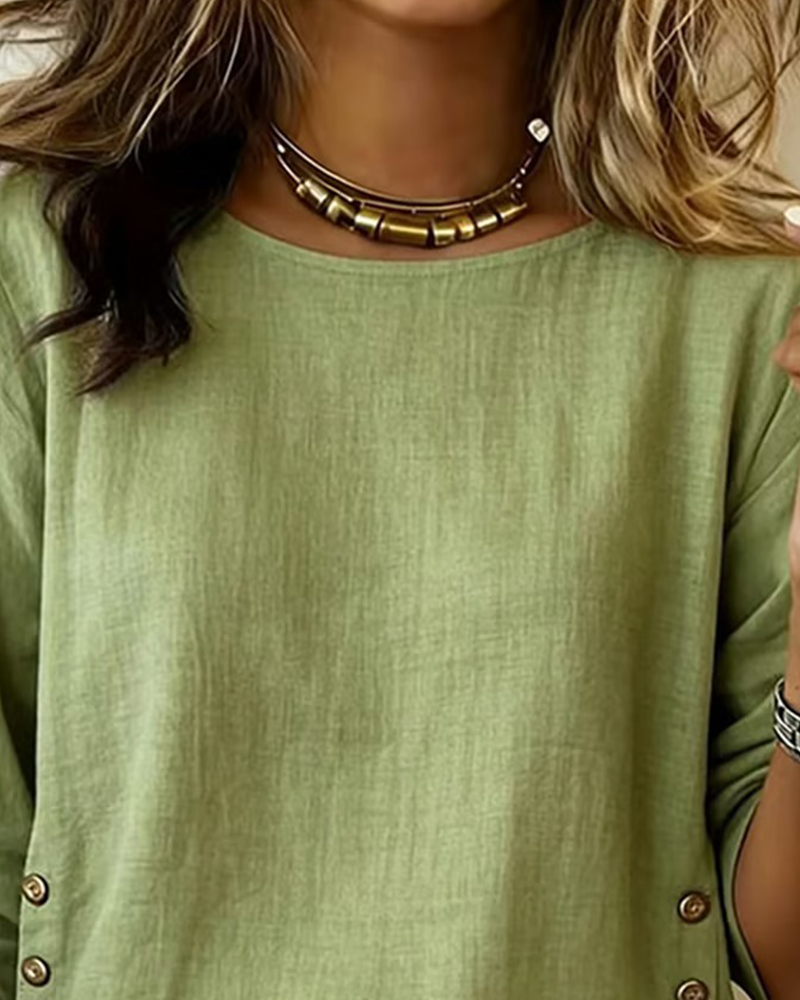 Cara - Top Casual con Botón Decorativo