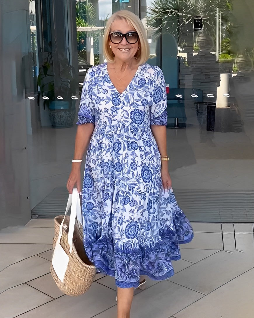 Emma | Vestido Floral con Elegante Escote en V
