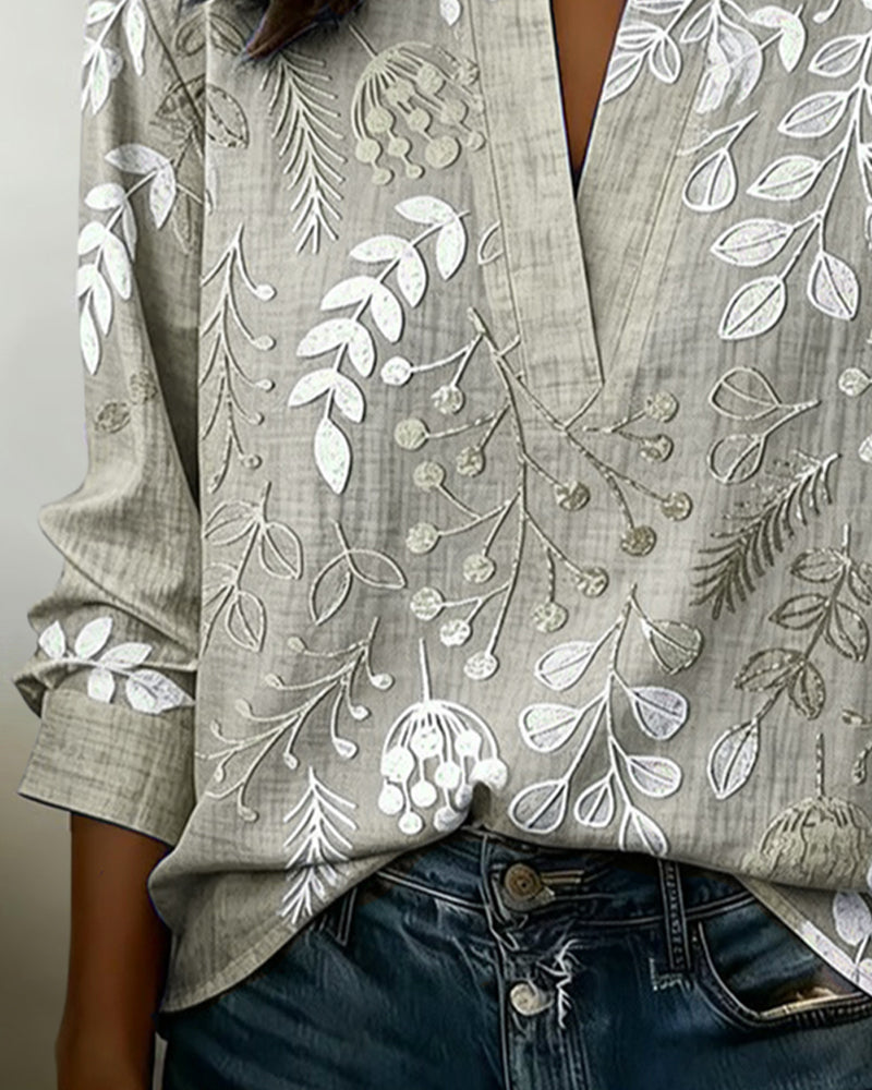 Evelina - Blusa Floral con Cuello Alto