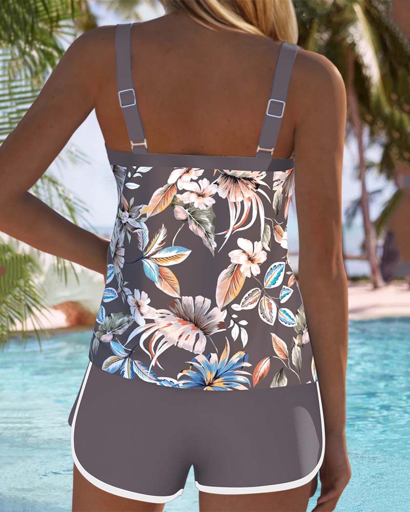 Imke™ | Tankini Estampado Sin Mangas con Escote en U