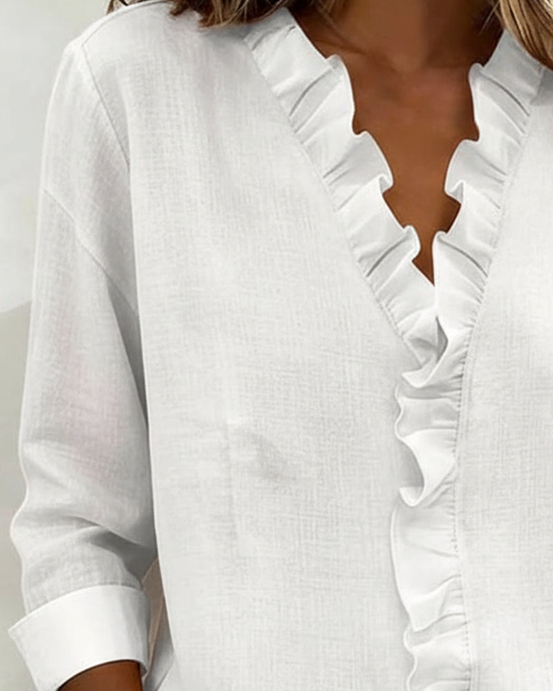 Matilde - Blusa Fruncida con Escote en V