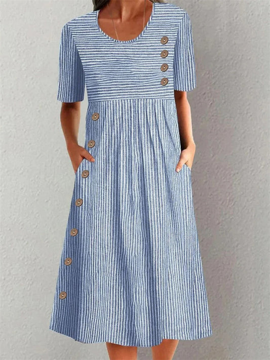 Bianca | Vestido Midi de Verano a Rayas